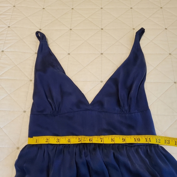 OPTIONS 100% Silk Royal Blue Mini Dress! Size S/M. - Picture 8 of 11